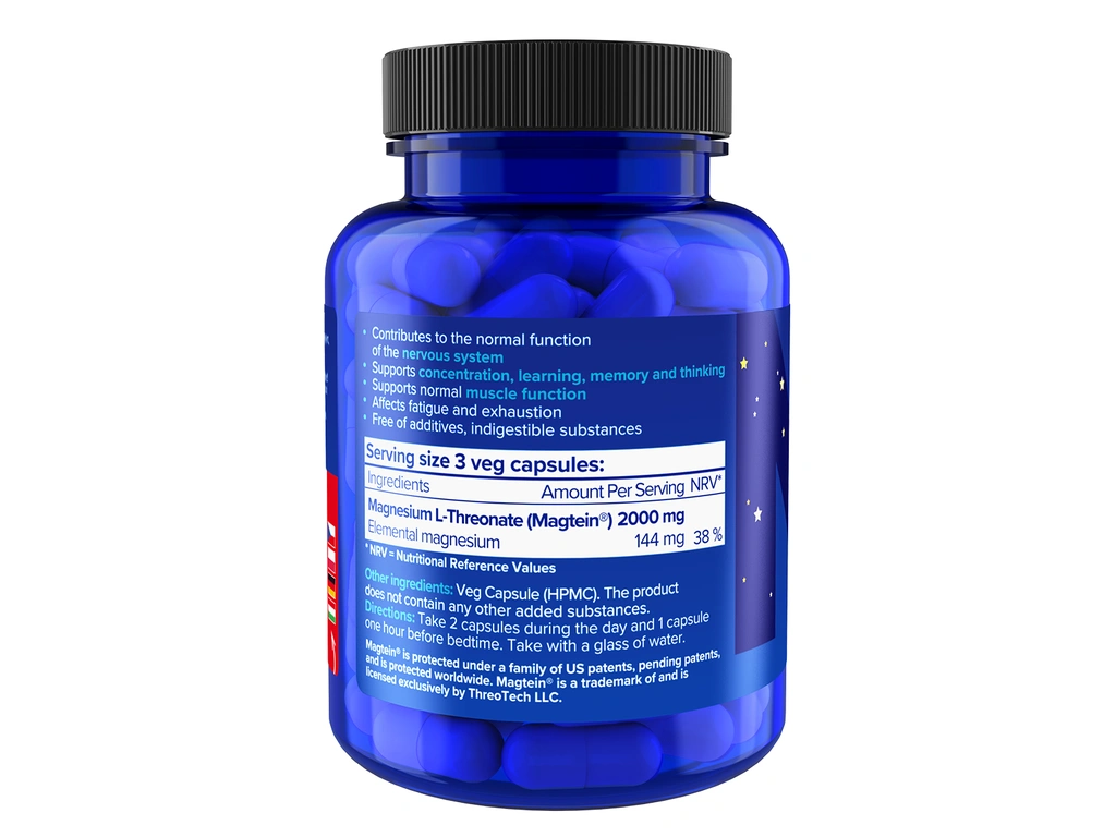 NATIOS Magtein, Magnesium L-threonate, (90 veg. kapslí)