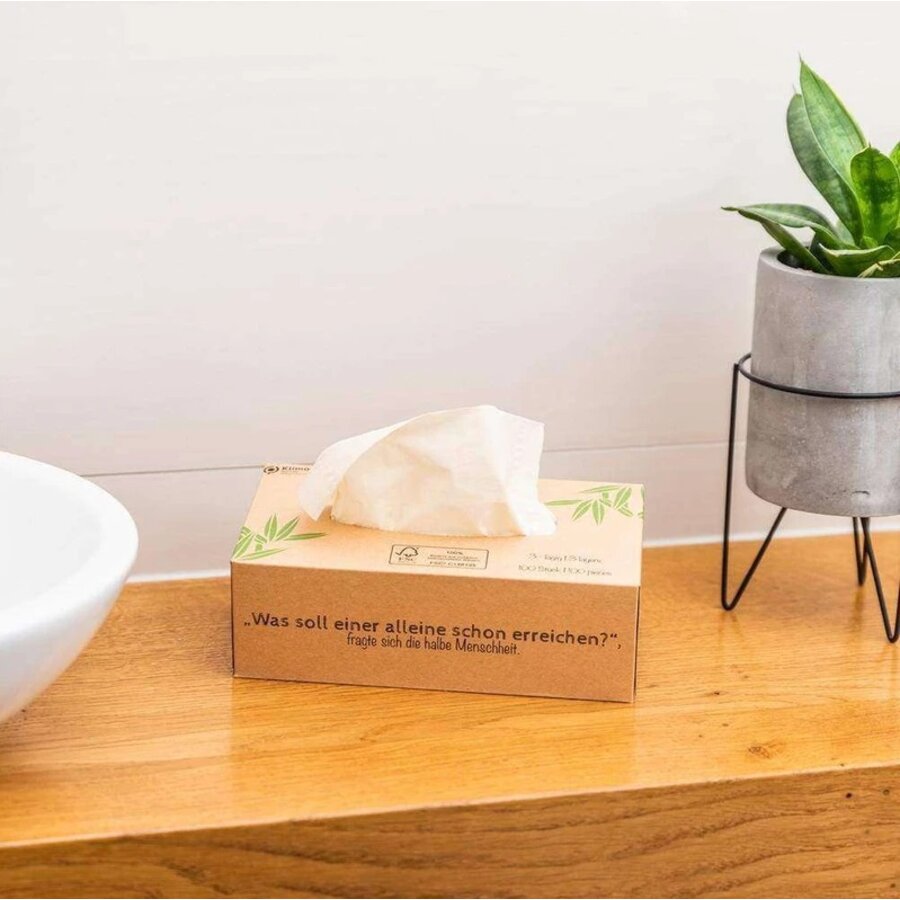 Jednorázové bambusové kapesníčky Pandoo 100 ks (třívrstvé)