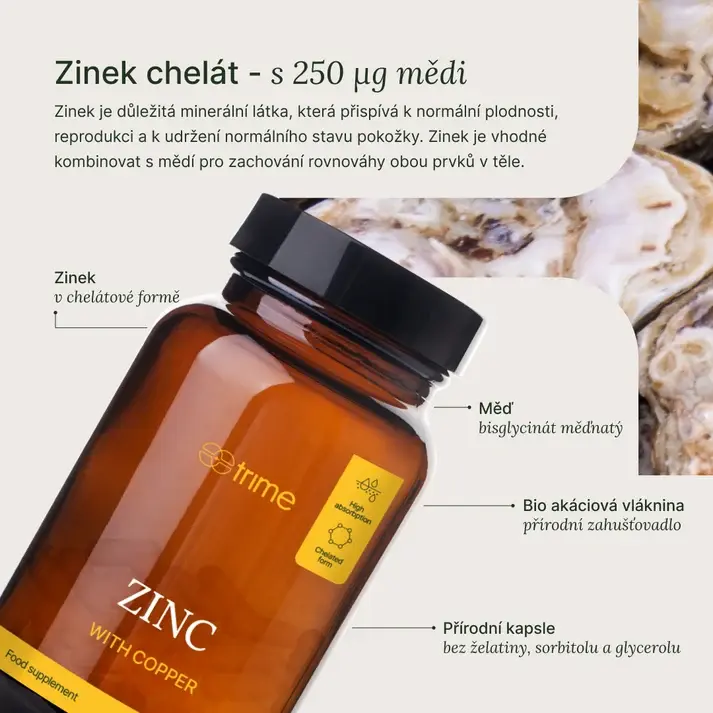 TRIME ZINEK CHELÁT 15MG + MĚĎ (90 kapslí)