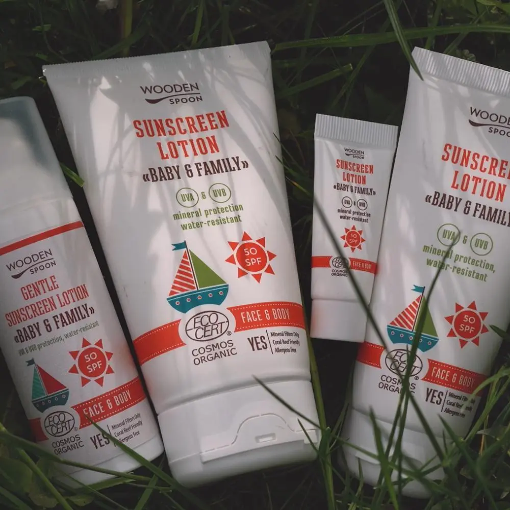 WOODEN SPOON Opalovací tělové mléko Baby & Family SPF 50 (50ml) - EXPIRACE 01/27 - SLEVA 20%