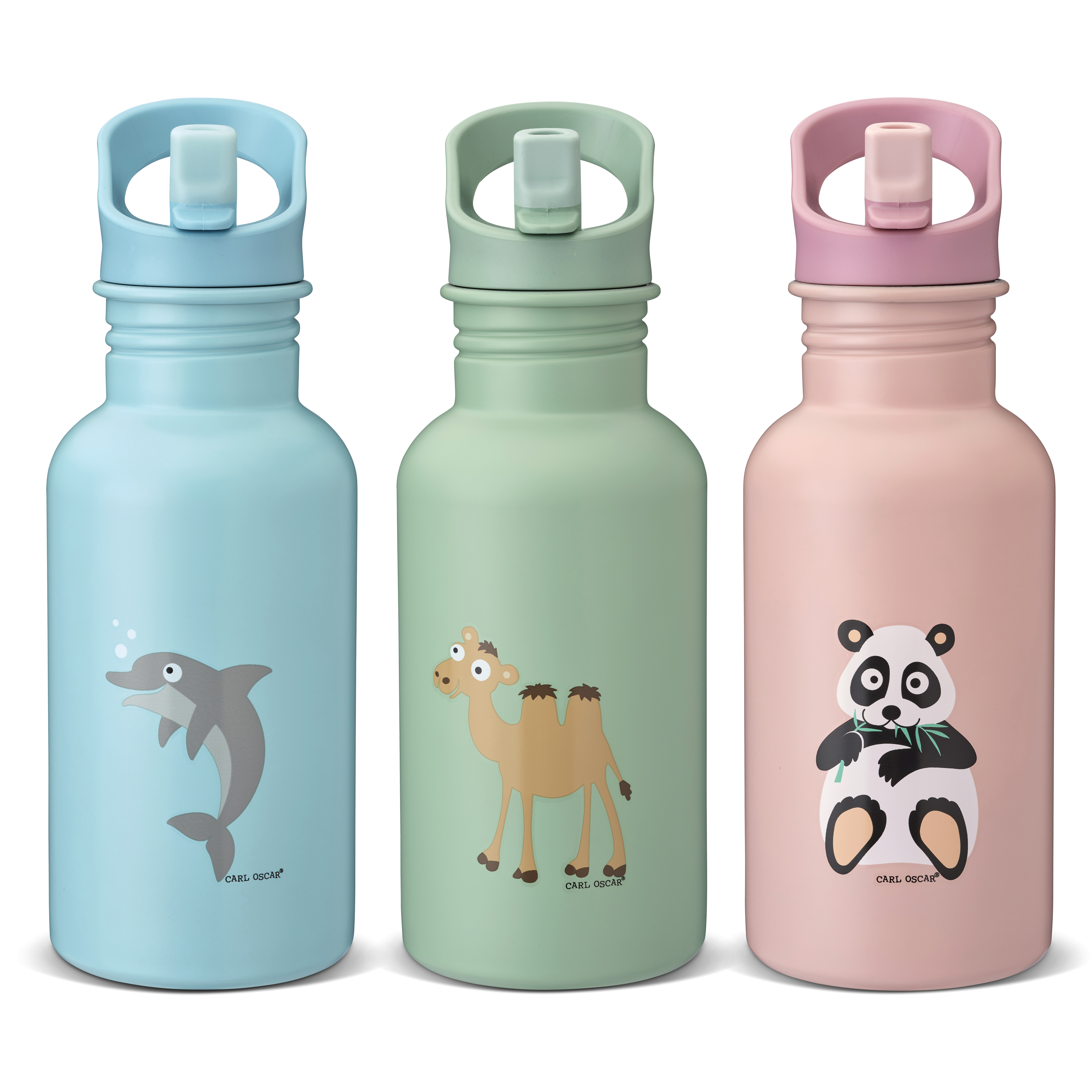 CARL OSCAR Nerezová láhev na vodu 0,5l - zelená s velbloudem