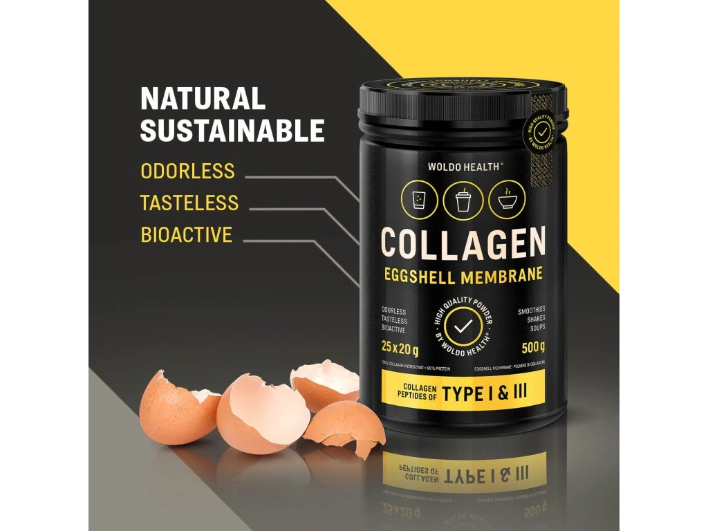 WoldoHealth® Kolagen s práškem z membrány vaječné skořápky (500g)