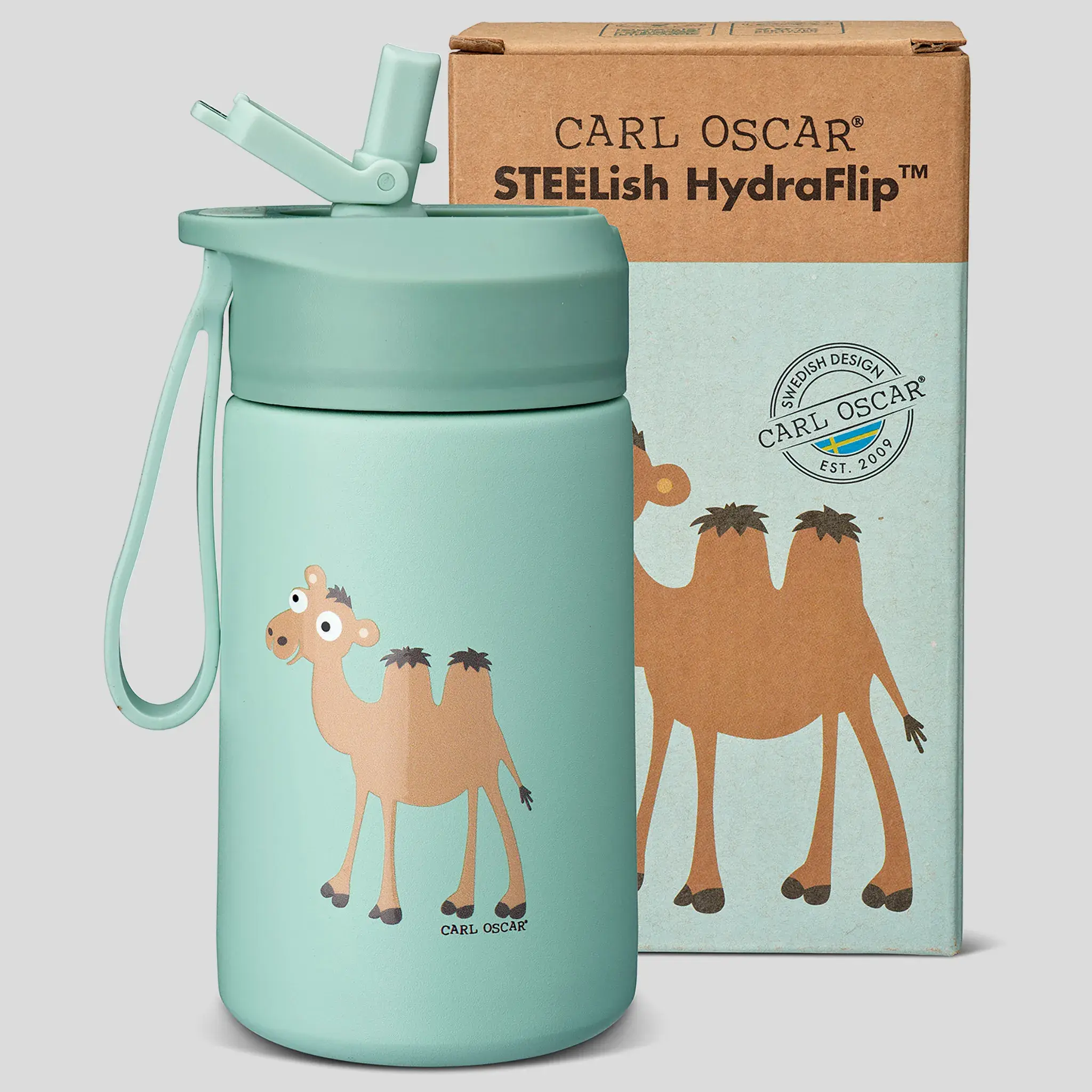 CARL OSCAR STEELish HydraFlip™ Láhev na vodu 0,4l - velbloud
