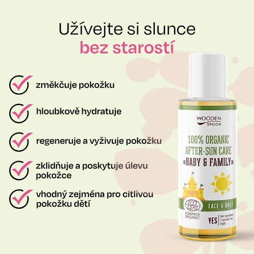 WOODEN SPOON Dětský organický olej po opalování Baby & Family (100ml)