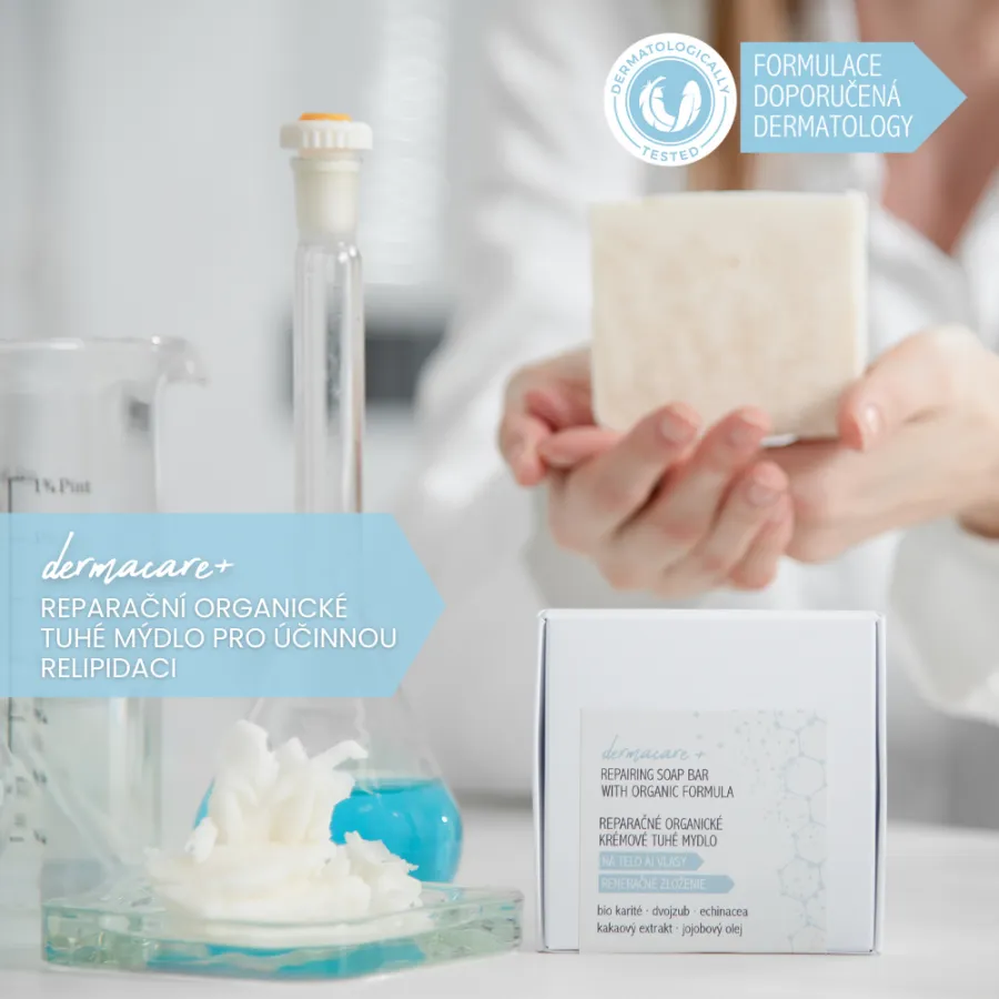 Soaphoria DERMACARE+ Reparační organické tuhé mýdlo pro účinnou relipidaci  (150g)